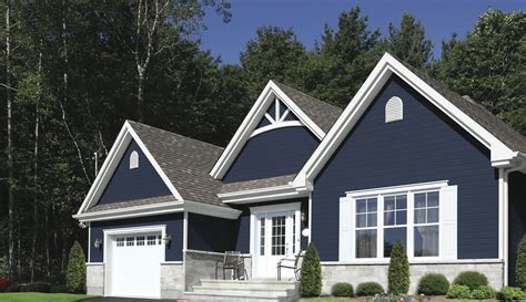 navy blue house white shutters